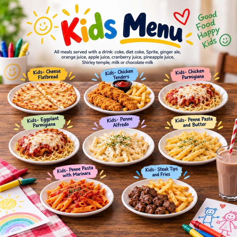 A Kids Menu with Familiar Favorites